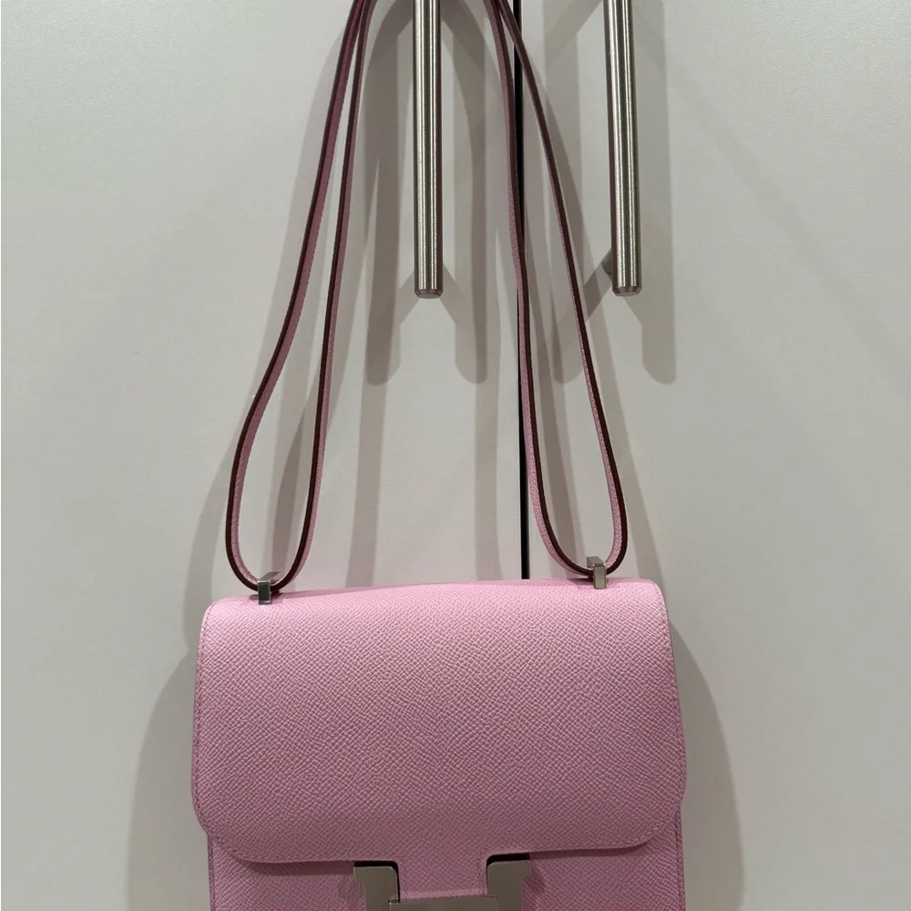 Hermès Constance 18 Mauve Sylvester Crossbody, Palladium Hardware — New w/ Box